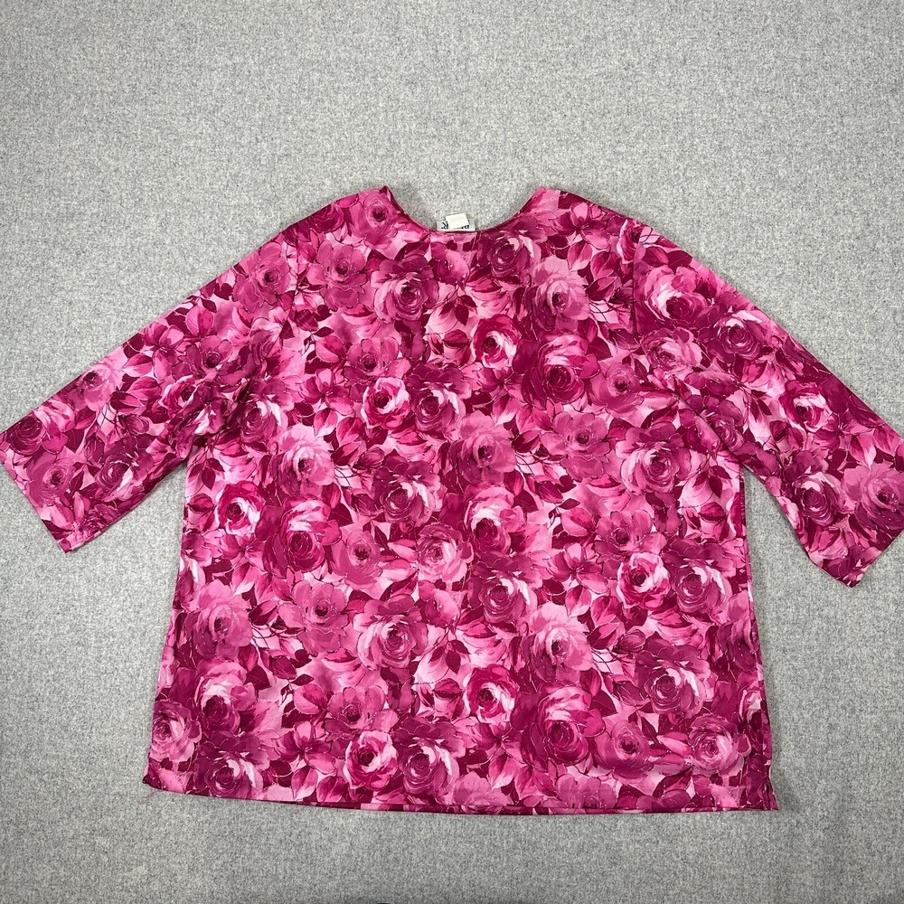 Vintage Blair 3XL Womens Top MuuMuu Blouse Floral Lightweight Pink Roses Lounge - Picture 4 of 16